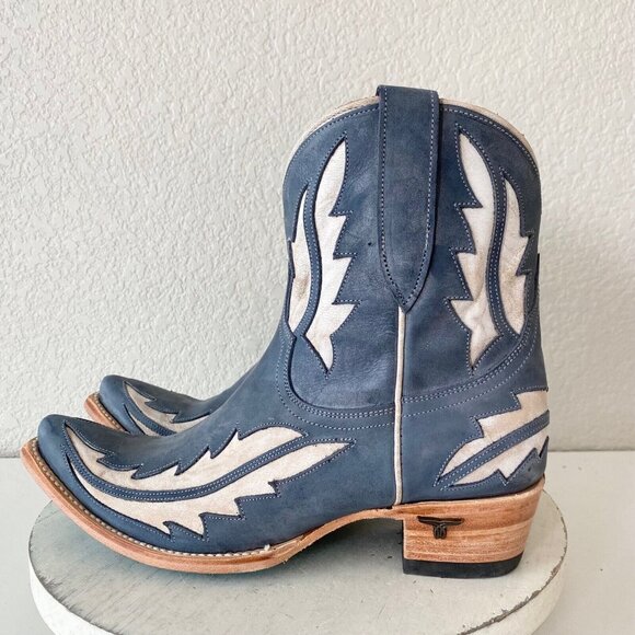 Lane Women's Blue and White Ankle Boots - Picture 4 of 12